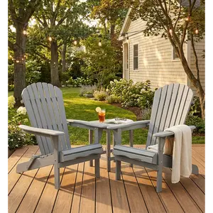 Wood Lounge Patio Chair for Garden Outdoor Wooden Folding Adirondack Chair Set of 2 Solid Wood Lounge Patio Chair for Garden, Lawn, Backyard (2 PCS)