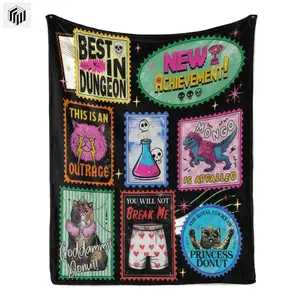Dungeon Crawler Carl Flannel Throw Blanket  Soft Funny Throw Blanket Cozy Lightweight Plush Portable Cover Blanket For Sofa,Warm Gift For Birthday,Christmas,Multiple Blanket Applies to Super soft  decorative sofa/sofa/bedroom