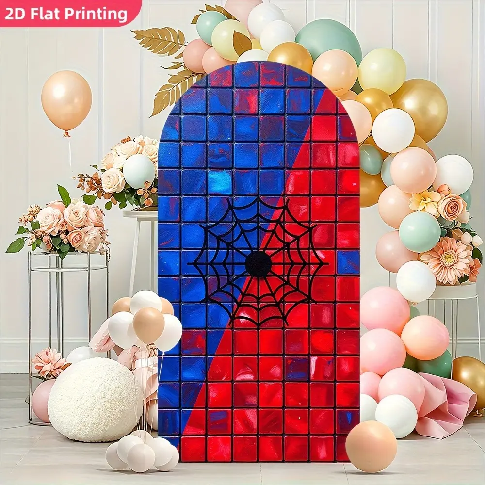Flat 2D Printing, 1pc, Backdrop for Indoor And Outdoor Events Featuring a Geometric Spi_der Web Design, Made of Polyester, Ideal for Opening Ceremonies And Party Decorations, Perfect for Enhancing Party Aesthetics