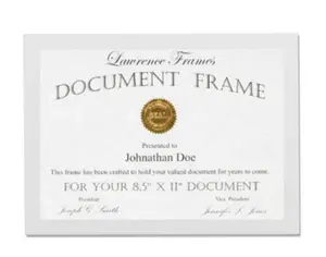 212 MAIN 8.5x11 White Wood Certificate Photo Frame - Gallery Collection, Home Decor, Wall-Mountable, Gallery Look, Individually Boxed