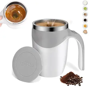 Rechargeable Automatic Stirring Coffee Cup Drinkware Mug with Stainless Steel Liner & USB Battery for Coffee Milk Milk Tea Easy Operation & Corrosion Resistant