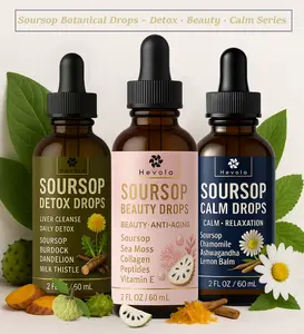Soursop Liquid Drops – Botanical Wellness Series (Detox · Beauty · Calm) | Natural Herbal Liquid Supplement with Soursop, Chamomile, Sea Moss, Dandelion & More