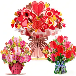 Extra Extra Large gifts for Mother's Day Card, 3D Pop-Up Card with Flower Bouquet Keepsake Gift, Romantic Valentines Gifts and Flowers 2-in-1 Idea for Valentine, Birthday, Wedding, Anniversary, Wife Husband, Mom, Women, Him Her, Girlfriend Boyfriend