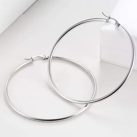 1/3 Pair  Stainless Steel Hoop Earrings for Women, Hypoallergenic Snap Closure, Casual Plain Design, All Seasons Jewelry, Earrings Hoops