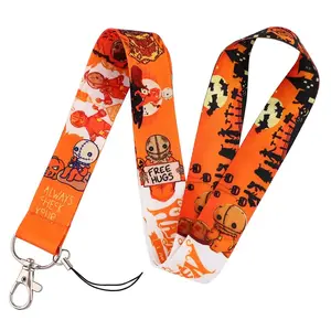 Anime Source Trick ‘r Treat Horror Movie Character Sam Halloween Orange Lanyard Keychain ID Badge Holder