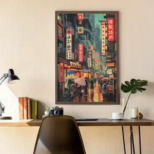 1 Piece Tokyo Cityscape Art Poster, Tokyo Art Print, Japanese Home Decor, Tokyo Canvas Art, Extra Large Wall Art, Tokyo Art Decoration, Tokyo Travel Art Print, Modern Japanese Cityscape Cartoon Poster Decor, No Frame, Modern Art Design