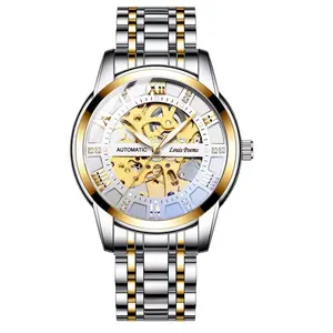 Luxurious premium business watch in yellow and white by Saint Se, stylish waterproof quartz wristwatch designed for men.
