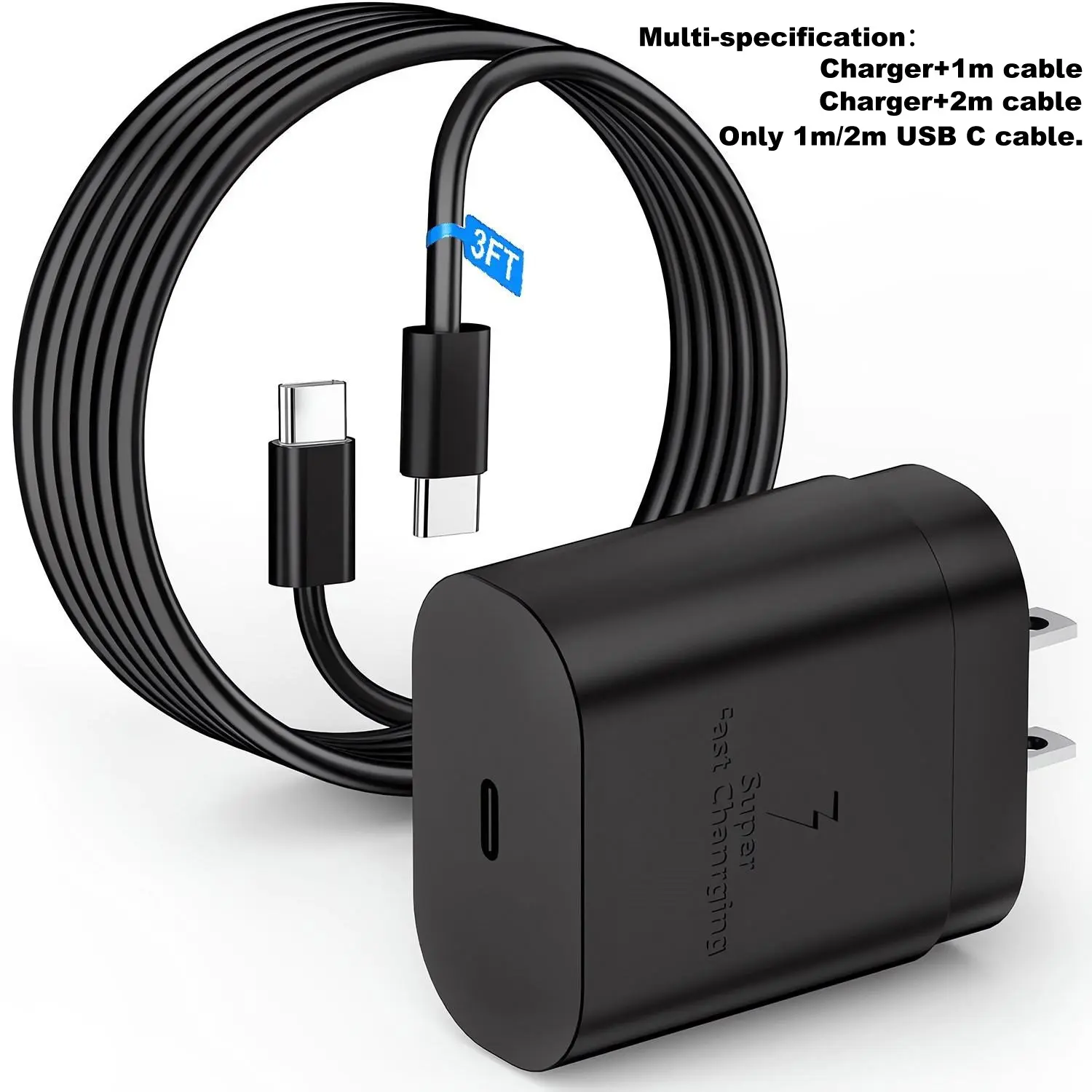 USB C Charger, Cellphone, Electronic, 25W Super Fast Wall Charger With USB C To Type C Wired Fast Charging Cable,Compatible With Samsung Galaxy S25 S24 S23 S22 S21 S21+/S21 Ultra/S20/S20 Ultra/Note 20 Ultra/Note 10,Compatible, Fast Charging Kit