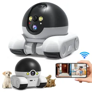 Smart WiFi Patrol Robot, Dual HD Cameras Dual Lens Surveillance AI Pet Recognition IR Night Vision Security Camera, Mobile Remote Control 2-Way Talk Anti-Theft Camera, Home Monitoring Camera
