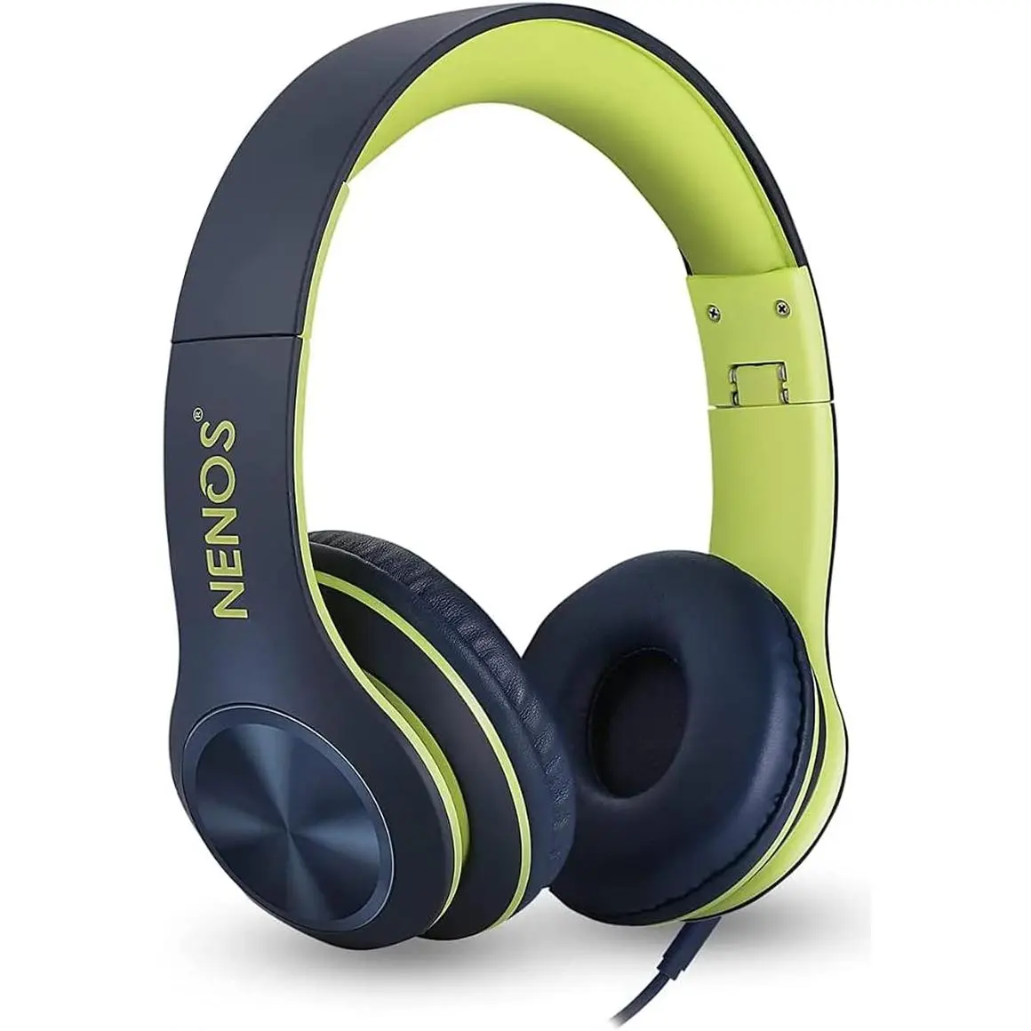 NENOS Kids Headphones Volume Limited over Ear Headphones for Kids Foldable Headphones for Children Boys Girls Toddler Ideal for Tablet, Smartphone, Laptop Headset for School, Travel (Lime) Nenos
