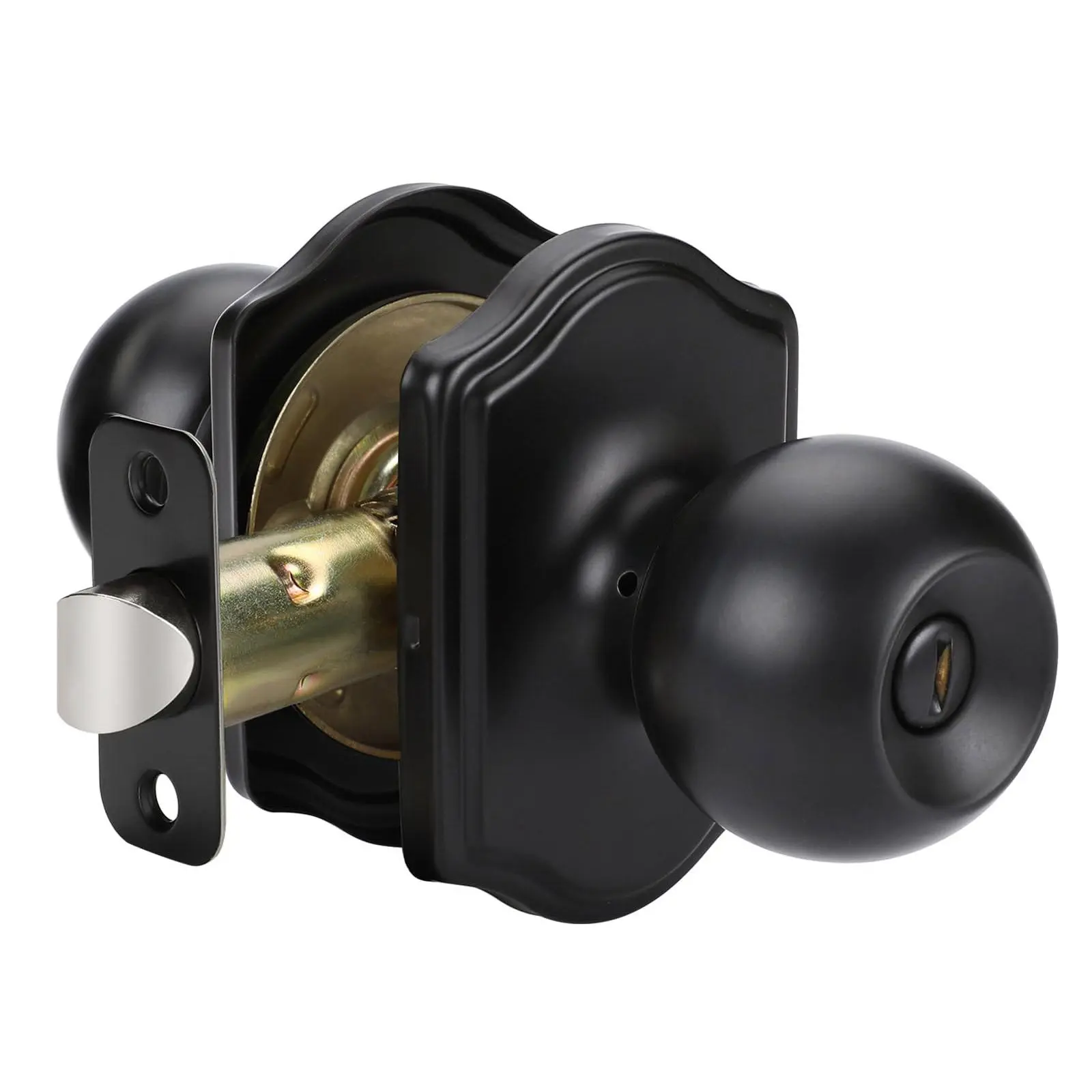 goldenwarm Matte Black Door Knobs Interior, Black Interior Door Knobs, Indoor Privacy Door Knobs for Bedroom & Bathroom(1 Pack)