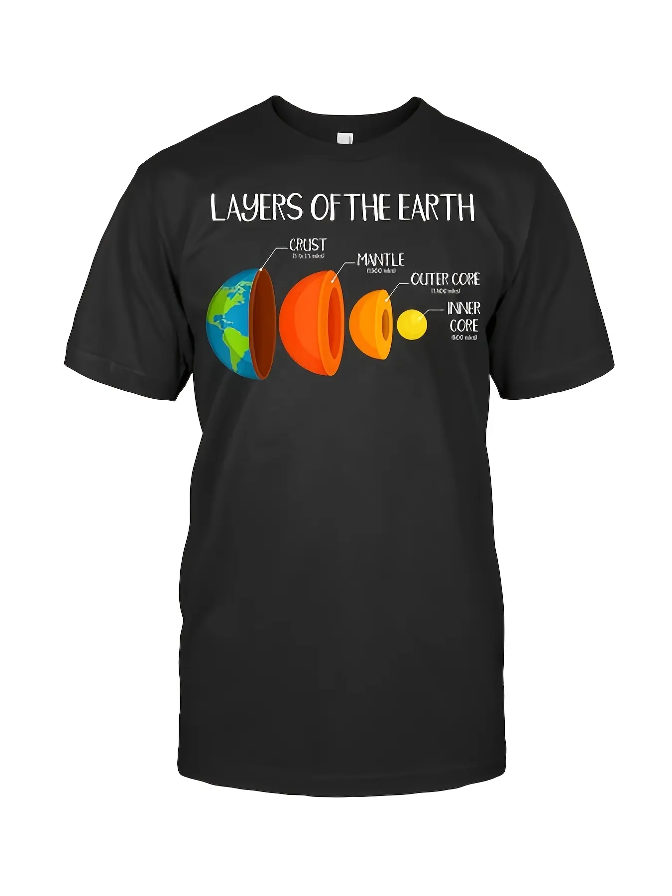 Earth S Crust Layers Of The Earth Geology Science unisex soft cotton short sleeve t shirt, vintage graphic casual tee for men women teens, perfect birthday holiday gift for camping travel gym daily street  wear