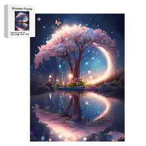 Unique Crescent Tree Creative Puzzle, Irregular Animal Shape Wooden Jigsaw, Perfect Gift for Lovers & Friends, DIY Home Decor Toy Game