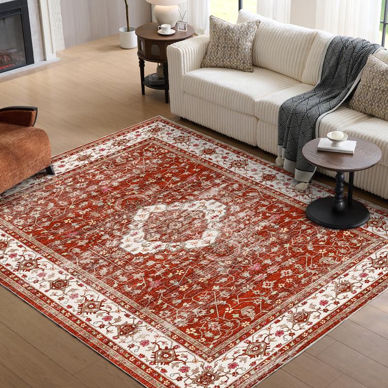 VIPfree Retro Bohemian Area Rugs 2*3FT, Non-Slip Foldable Washable Rugs for Living Room, Entryway, Bedroom, Kitchen and Corridor, Non Shedding