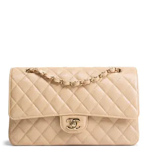 Pre-owned CHANEL Caviar Leather Crossbody Bags Medium Double Flap Pearly Quilted Caviar