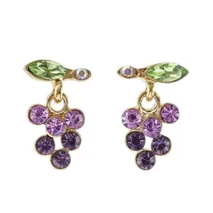 FlashyStudioNYC Grape earrings, grape studs, purple ear studs, fruit stud earrings, purple studs, food earrings, grape jewelry, fruit jewelry, cute girl earrings, grape studs dangle earrings, Female Casual lightweight everyday earrings