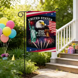 Usa 250th Anniversary Garden Flag, Liberty Statue Eagle Design, Patriotic Courtyard Flag, UV Resistant Waterproof, Outdoor Decoration, Patriotic Theme