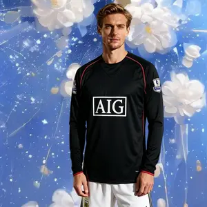 0708 Vintage Long Sleeve Soccer Jersey AwayCR 7 Champions League Edition