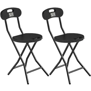 Rfiver Folding Stool, 2 Pack 18 inch Folding Bar Stool with Backrest and Handle
