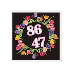 86 47 Floral Die-Cut Magnets, Colorful Refrigerator Magnet, Floral Decor, 86 47 Vibrant Die-Cut Magnets - Gift for Activists, Resistance Movement, Political Statement, Anti-Trump