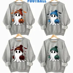 Sport Grey All Team Football Fall Sweatshirt, 32 Team Cute Halloween All Team Football Sweatshirt, Halloween Sport Pullover, Custom Team  9M
