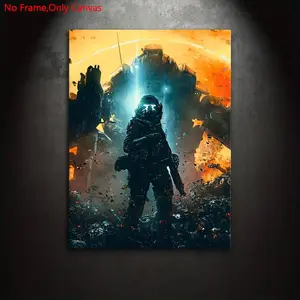 1 piece/set of frameless canvas print posters, classic science fiction art, Pioneer-class Titan BT-7274 pilot, perfect gift for video game lovers, ideal gift for bedroom, living room, kitchen, dormitory hallway, mural, wall decoration, room decoration