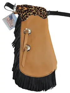 R Bar K/Custom Made Leather Chinks /Size 5/6 Leather Kids Chinks/Cheetah Print/Leopard Cowhide Kids Chinks