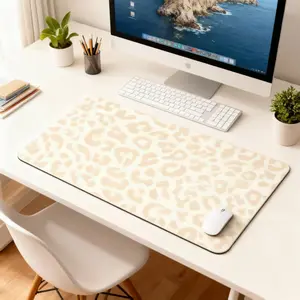 G24 Leopard Print Gaming Mouse Pad, Extra Large Computer Mouse Pad, Xxl Mouse Pad for Laptop, Non-Slip Rubber Base, Stitched Edge
