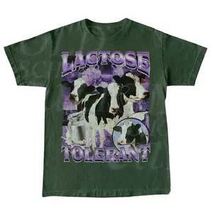 Lactose Tolerant Vintage Bootleg T-Shirt, Retro Milk 90s Funny Graphic Shirt, Funny Shirts For Friends, Y2k Unisex Baggy Shirt, Meme Shirts Menswear Top Underwear Tshirt