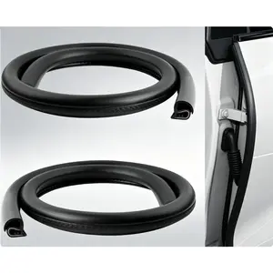 Noise Reduction Car Door Weather Strip 2.62Ft | 2PCS Thickened Rubber Seal with U-Shaped Metal Clips | Easy Push-in Install Black Strip