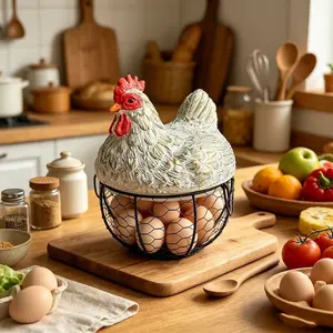 Chicken Egg Storage Basket, Mother Hen Organizer, Kitchen Decorative Item, Practical Egg Holder, Stylish Kitchen Accessory