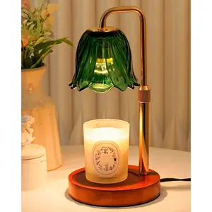 Flower Candle Warmer Lamp with Timer Dimmable, Candle Warming Lamp Height Adjustable, Christmas Gifts for Women, Candles Warmer Light for Jar Candles, Christmas Gifts, Stylish Decorations