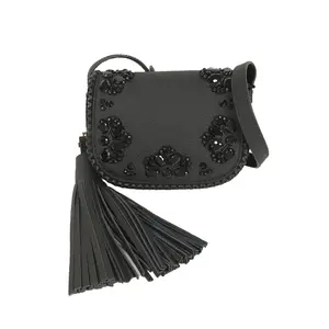 Kate Spade Jeweled Leather Small Lietta Crossbody Bag, Black