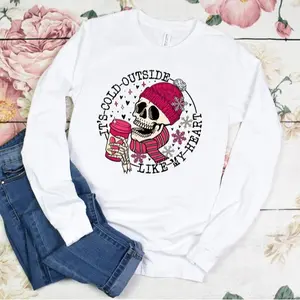 It's Cold Outside Like My Heart Skeleton Christmas Sweatshirt, Skull Skeleton Christmas Shirt, Xmas's Day TShirt, Christmas Gift for Women Men