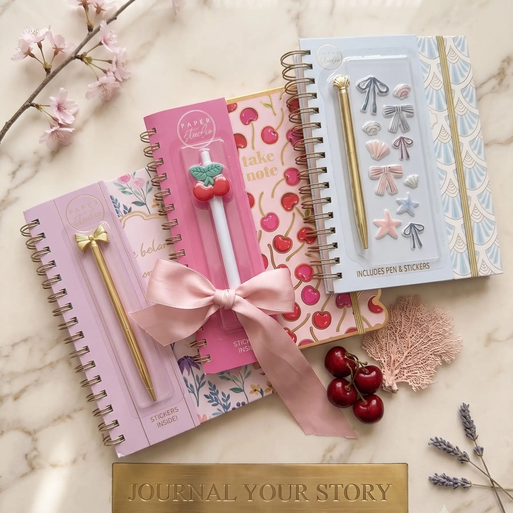 Aesthetic Journal Set with Pen & Stickers (Price per unit – Choose your style)