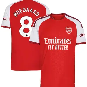 Unisex Soccer/Football Champions Language Arsenal Club Martin Ødegaard 8 Premier League 2026/27 Home Replica Jersey - Red