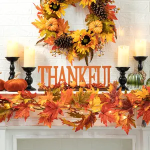Glitzhome 20"L "THANKFUL" Wooden Table Decor