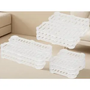 3-Piece BPA-Free Plastic Colander Set, Stackable Storage Containers with 3 Shapes, Dishwasher Safe Kitchen Organizers, Space-Saving Food Prep Strainers, Durable Reusable Kitchen Accessories Transparent Utensils Airtight Lid mini basket bee charm