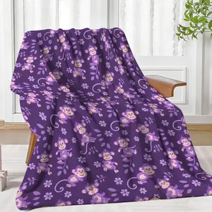 Purple Cartoon Monkey Throw Blanket Cute Animal Gift dark Highland Cow 6 day star Comfortable Tiger Skull Soft mesothelioma singer game girlfriend lola virgin mary worm
