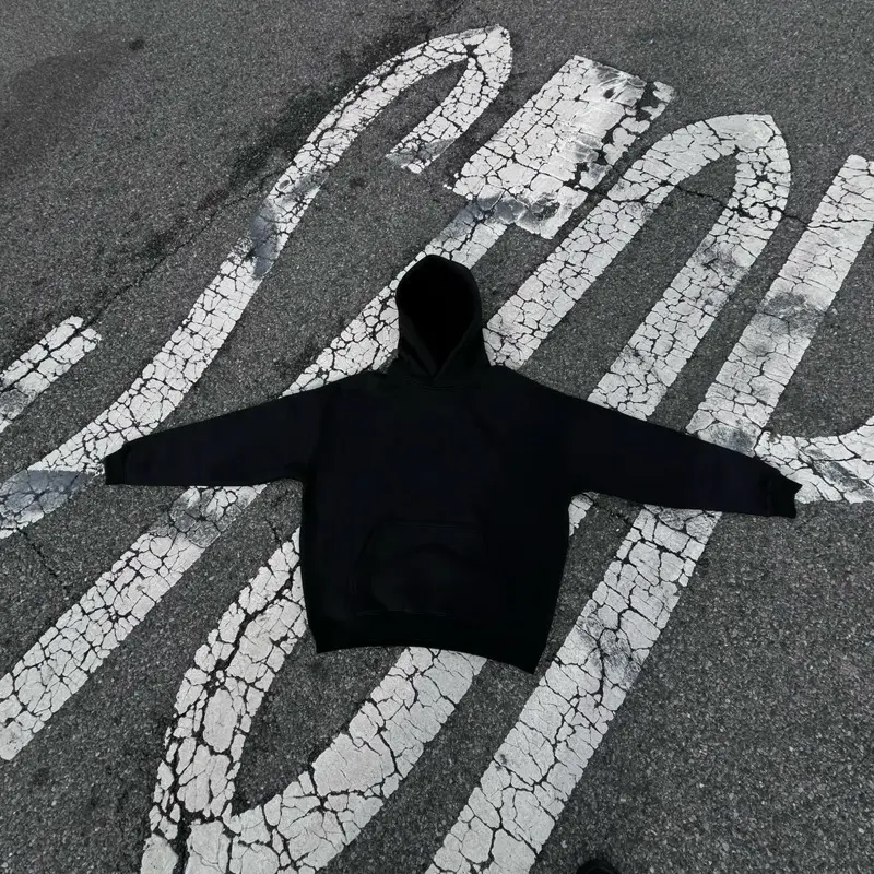 22Blnks Blank Pullover Hoodies  350 GSM cotton fleece  Jet Black Menswear Tops Casual Soft men hoodie