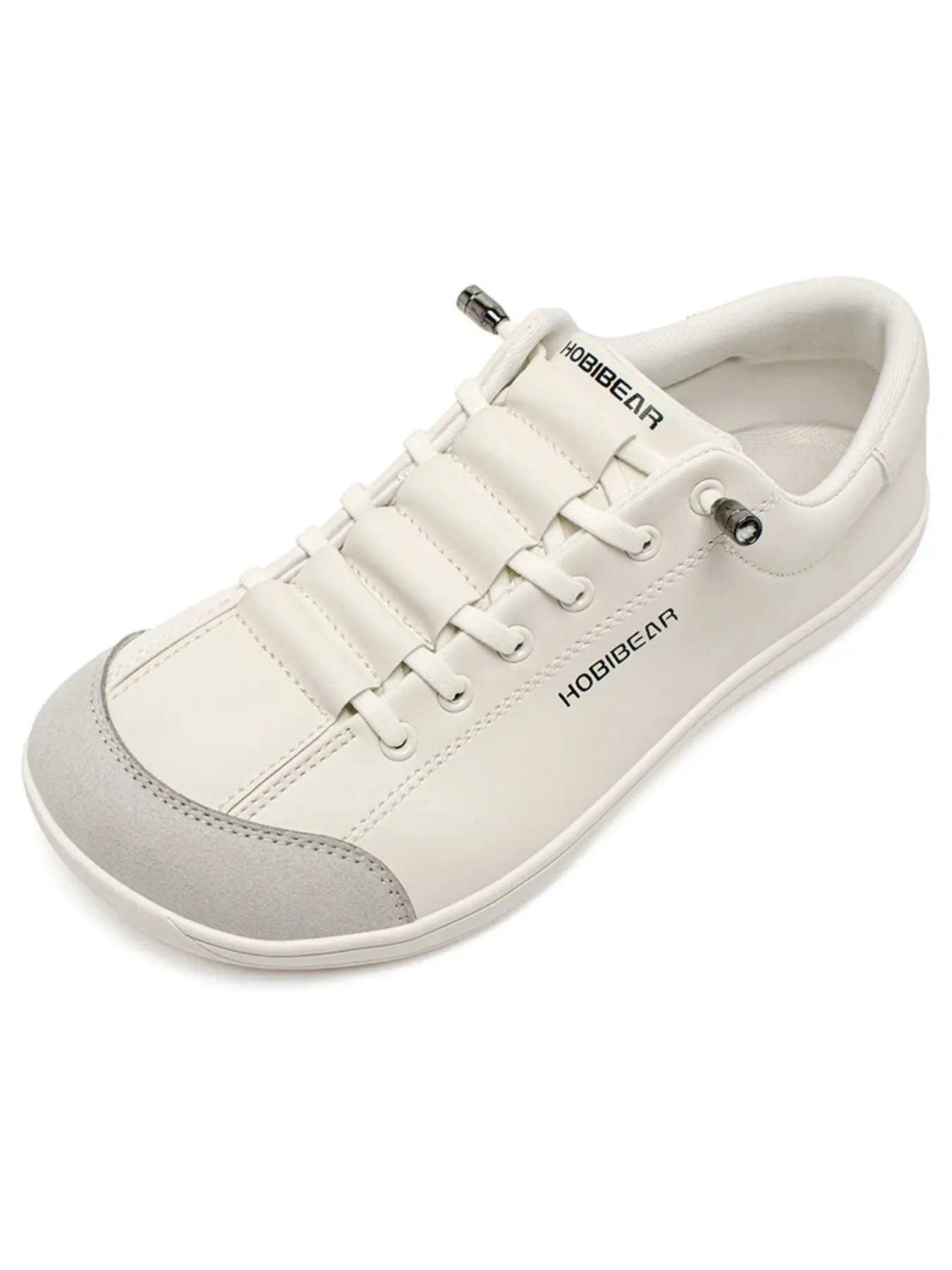 HOBIBEAR Wide Toe Women's Barefoot-Style Sneakers, Lifestyle Sneakers, Casual Sporty Sneakers, Minimalist Sneakers, Footwear Sneakers, Low-Top Flat PU Leather Shoes, Casual Walking Shoes, Low Top Trainers for Daily Fitness and Leisure