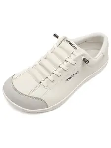 HOBIBEAR Wide Toe Women's Barefoot-Style Sneakers, Lifestyle Sneakers, Casual Sporty Sneakers, Low-Top Flat PU Leather Shoes, Casual Walking Shoes for Daily Fitness and Leisure