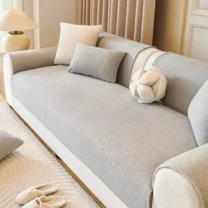 Soft Plush Curly Velvet Sofa Cover, Sofa Slipcover, Pet Friendly, Thick Non-Slip Furniture Protector, Home Office Living Room Decor, 1 Piece