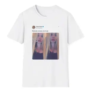 Funny Trisha Paytas Nobody Knows Me Truly Post Comfort Color Graphic Tee Ring Spun Cotton Casual Soft Washed T-Shirt Trendy Tops Perfect Gift