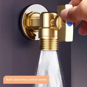 2pcs Brass Heavy Duty High-Flow T-Type Stop Valve, G1/2" Angle Valve, Ideal for Home, Bathrooms, Kitchens, Water Heaters, Perfect Gift for Holidays