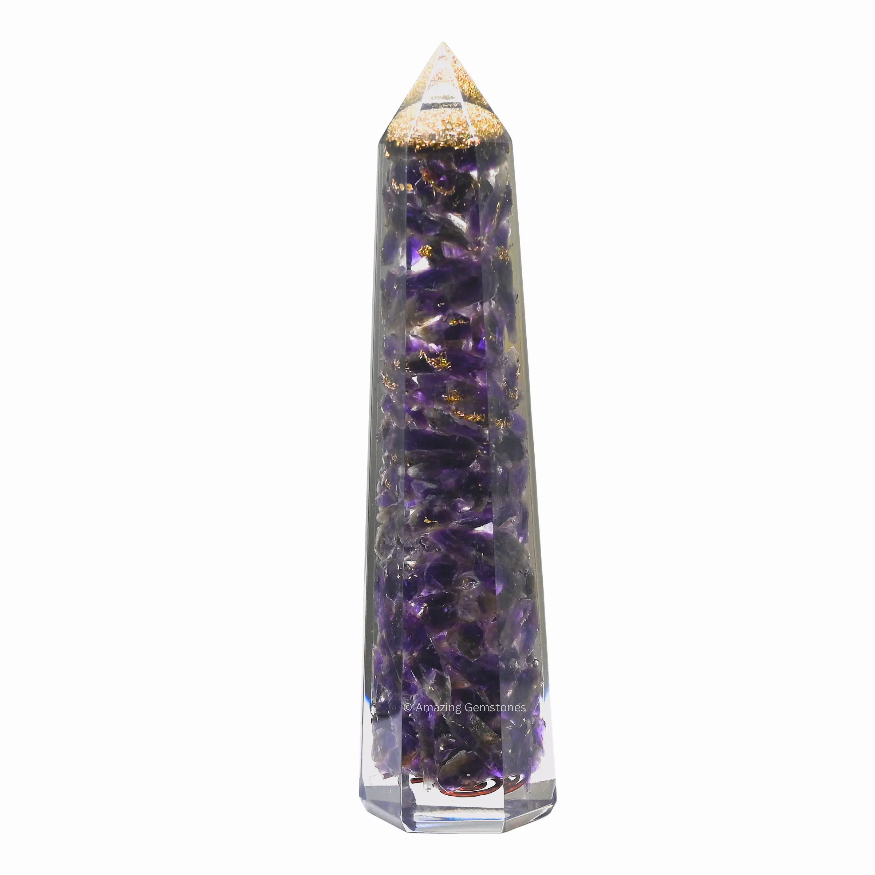 Large Orgone Crystal Tower Wand Obelisk Point - Home Decor, Religious Decorations for Meditation, Protection, Healing Stones Gift
