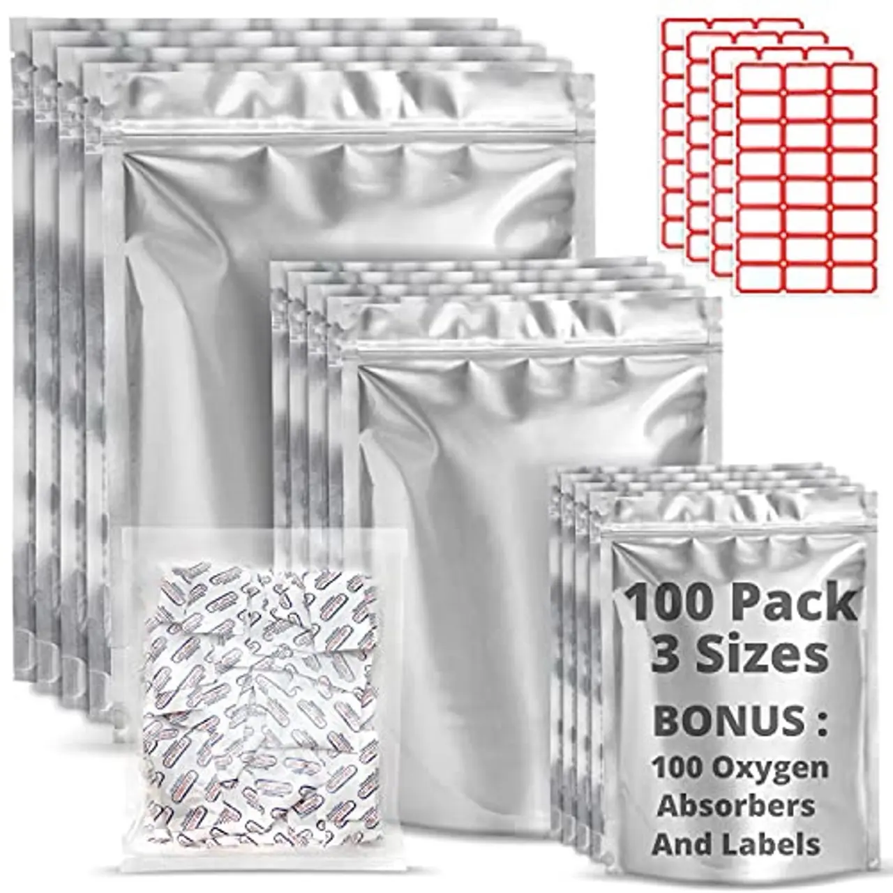 CT PrepLife Mylar bags, resealable Ziplock
