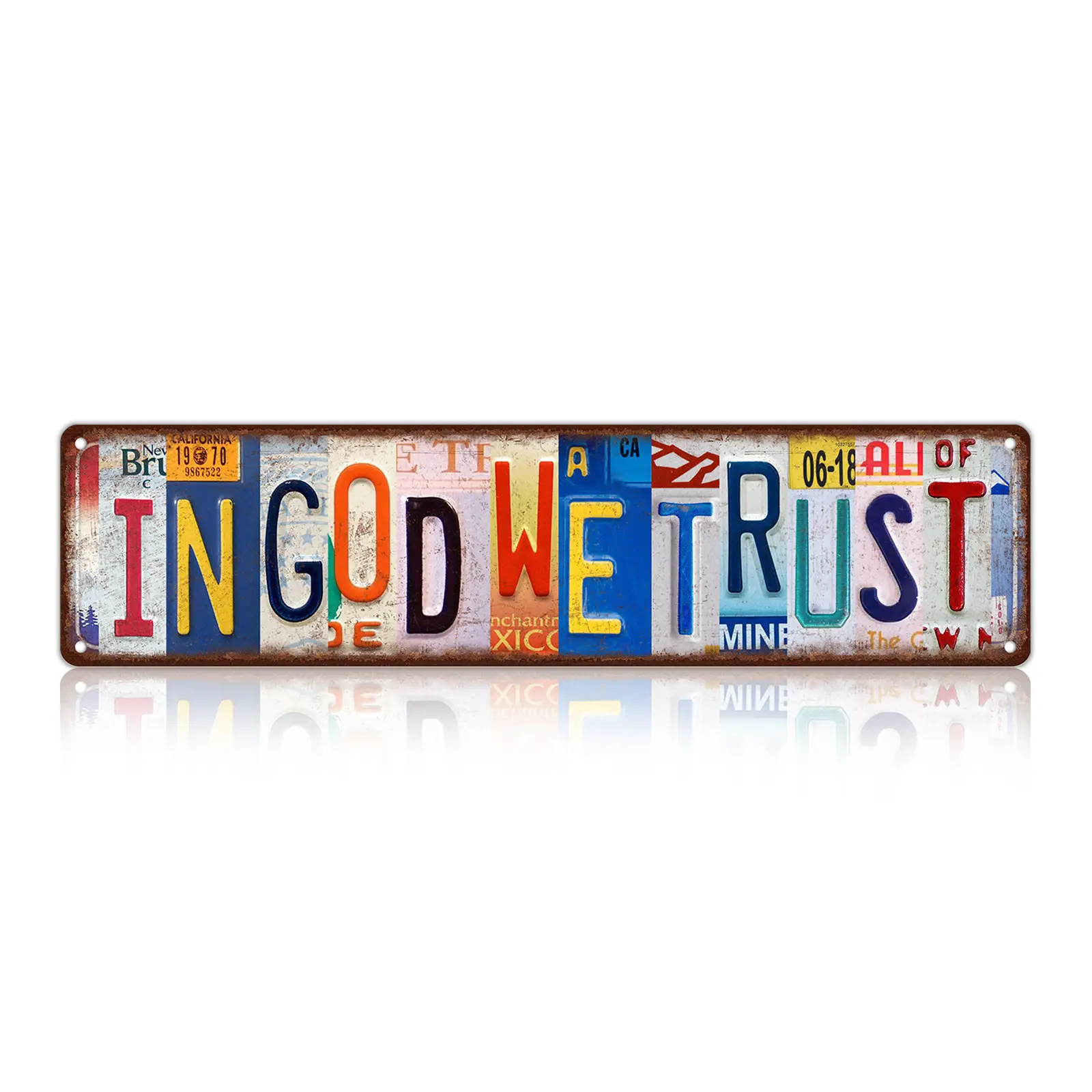 "In God We Trust" Street Sign, Novelty Metal Wall Art, Patriotic Religious Home Decor, Aluminum Road Sign for Yard & Office
