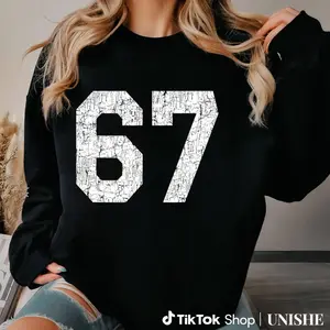 67 Jersey Long Sleeve Sweatshirt Featuring Varsity Number
