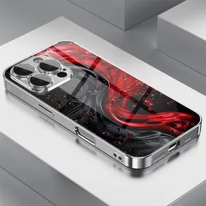 Creative Black and Red Water Drop Collision Pattern Phone Case Compatible with iPhone 16 Pro Max/16 Plus/16 Pro/16/15 Pro Max/15 Plus/15 Pro/15/14 Pro Max/14 Plus/14 Pro/14/13 Pro Max/13 Pro/13/12 Pro Max/12 Pro/12/11 Pro/11/11/Xs Max/XR/X/7 Plus, High-De